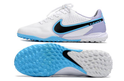 Nike React Tiempo Legend 9 Pro TF Low-Tops Football Shoes - White/Blue/Purple