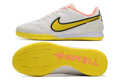 Nike React Tiempo Legend 9 Pro IC Low-Tops Football Shoes - White/Black/Yellow