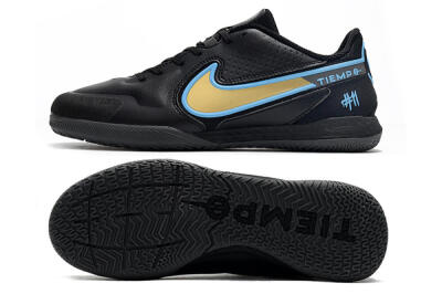 Nike React Tiempo Legend 9 Pro IC Low-Tops Football Shoes - Black/Gold/Blue