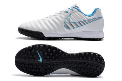 Nike Tiempox Ligera IV TF Low-Tops Football Shoes - White/Silver/Blue