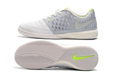 Nike Lunar Gato 2 IC Low-Tops Football Shoes - White/Grey/Silver