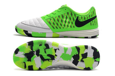Nike Lunar Gato 2 IC Low-Tops Football Shoes - White/Green/Black