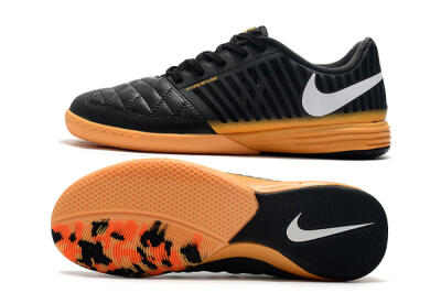 Nike Lunar Gato 2 IC Low-Tops Football Shoes - Black/White/Brown