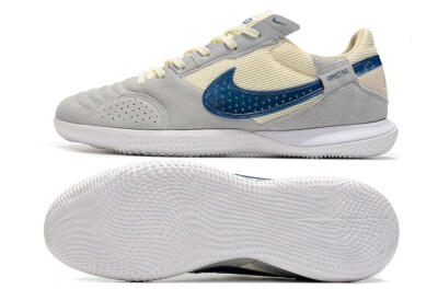 Nike Street Gato IC Low-Tops Football Shoes - Grey/Beige/Blue