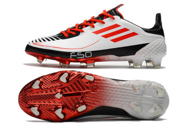 Adidas F50 Adizero Ghosted FG Low-Tops Football Boots - White/Red/Black