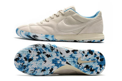 Nike Premier 2 Sala IC Low-Tops Football Shoes - Beige/White/Blue