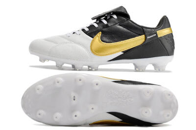 Nike The Premier 3 FG Low-Tops Football Boots - White/Gold/Black