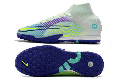 Nike Mercurial Superfly 8 Elite TF High-Tops Football Shoes - Jade/Yellow/Purple