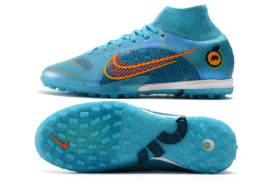 Nike Mercurial Superfly 8 Elite TF High-Tops Football Shoes - Blue/Red/Yellow