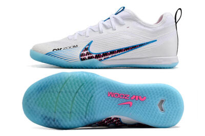Nike Air Zoom Mercurial Vapor 15 Pro IC Low-Tops Football Shoes - White/Blue/Pink