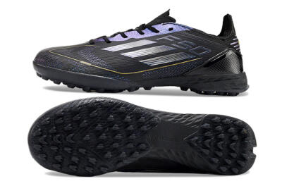 Adidas F50 Elite TF Low-Tops Football Shoes - Black/Silver/Purple