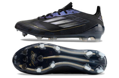 Adidas F50 Elite FG Low-Tops Football Boots - Black/Silver/Purple
