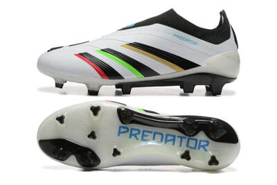 Adidas Predator Elite Laceless FG Low-Tops Football Boots - White/Black/Red/Gold