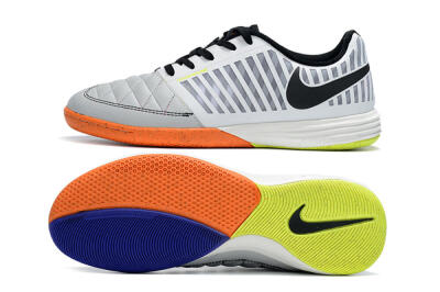 Nike Lunar Gato 2 IC Low-Tops Football Shoes - White/Silver/Black