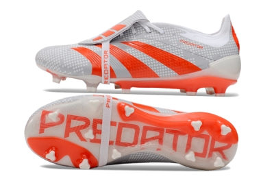 Adidas Predator Elite Foldover Tongue FG Low-Tops Football Boots - Grey/Red/White