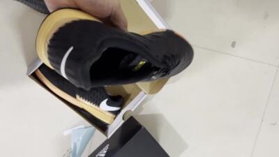 Nike Lunar Gato 2 IC Low-Tops Football Shoes - Black/White/Yellow