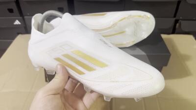 Adidas F50+ Adizero FG Low-Tops Football Boots - White/Gold