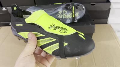 Adidas Predator Elite Foldover Tongue FG Low-Tops Football Boots - Black/Yellow/Blue