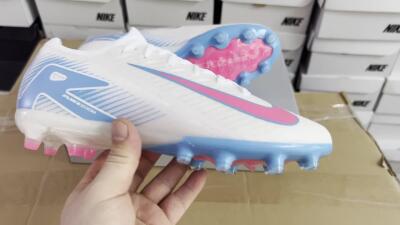 Nike Air Zoom Mercurial Vapor 16 Elite AG Low-Tops Football Boots - White/Pink/Blue
