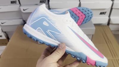 Nike Air Zoom Mercurial Vapor 16 Elite TF Low-Tops Football Shoes - White/Pink/Blue