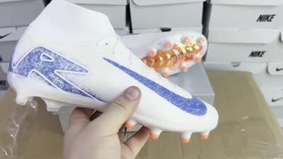 Nike Air Zoom Mercurial Superfly 10 Elite AG High-Tops Football Boots - Beige/Blue