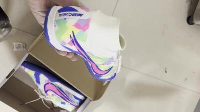 Nike Air Zoom Mercurial Superfly 9 Elite IC High-Tops Football Shoes - White/Blue/Pink/Yellow