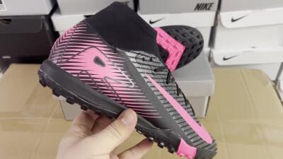 Nike Air Zoom Mercurial Superfly 10 Elite TF High-Tops Football Shoes - Black/Pink