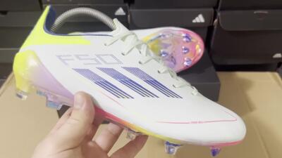 Adidas F50 Elite FG Low-Tops Football Boots - Blue/Pink/Yellow