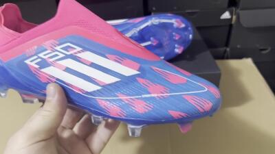 Adidas F50 Elite Laceless FG Low-Tops Football Boots - Blue/Pink/White
