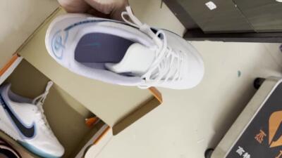 Nike React Tiempo Legend 9 Pro IC Low-Tops Football Shoes - White/Blue/Black