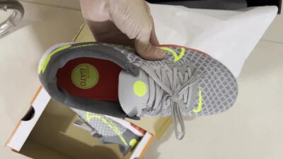 Nike React Gato IC Low-Tops Football Shoes - Grey/Red/Yellow