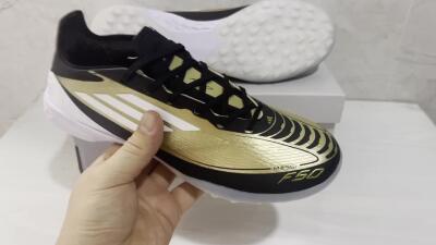 Adidas F50 Elite TF Low-Tops Football Shoes - Gold/White/Black