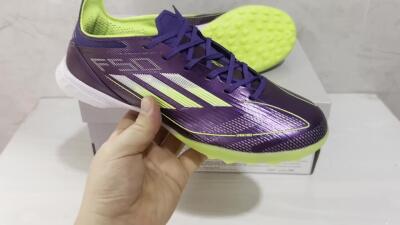 Adidas F50 Elite TF Low-Tops Football Shoes - Purple/Yellow/White