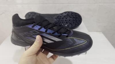 Adidas F50 Elite TF Low-Tops Football Shoes - Black/Silver/Purple