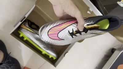 Neymar x Nike Hypervenom Phantom Liquid Diamond FG Low-Tops Football Boots - Silver/Yellow/Pink/Gold