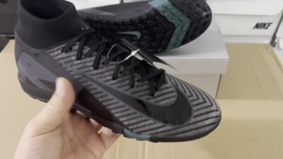 Nike Air Zoom Mercurial Superfly 10 Elite TF High-Tops Football Shoes - Black/Green/Silver
