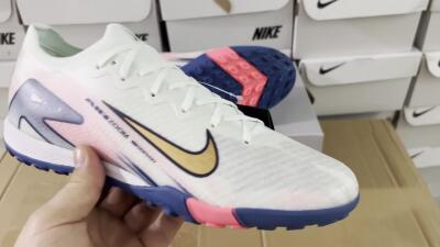 Nike Air Zoom Mercurial Vapor 16 Elite TF Low-Tops Football Shoes - White/Pink/Blue