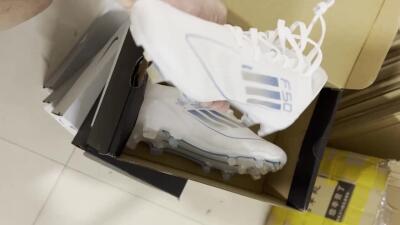 Adidas F50 Elite FG Low-Tops Football Boots - White/Silver/Blue