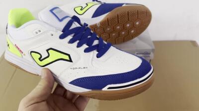 Joma Top Flex 920 IC Low-Tops Football Shoes - White/Blue/Yellow