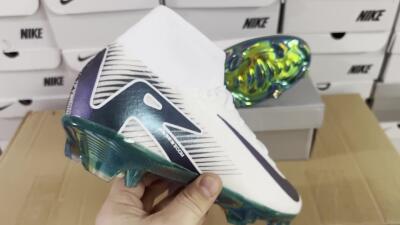 Nike Air Zoom Mercurial Superfly 10 Elite FG High-Tops Football Boots - White/Blue/Gold