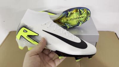 Nike Air Zoom Mercurial Superfly 10 Elite FG High-Tops Football Boots - White/Black/Yellow/Gold