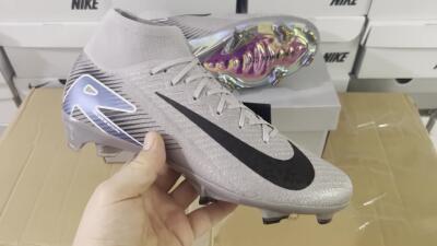 Nike Mercurial Superfly 10 Elite FG High-Tops Football Boots - Grey/Black/Blue/Gold
