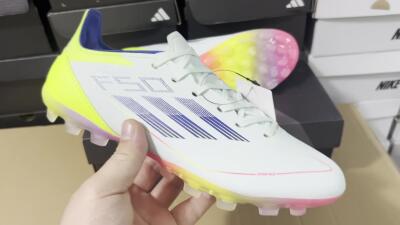 Adidas F50 Elite MG Low-Tops Football Boots - Jade/Blue/Yellow