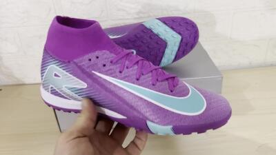 Nike Air Zoom Mercurial Superfly 10 Elite TF High-Tops Football Shoes - Purple/Jade/White