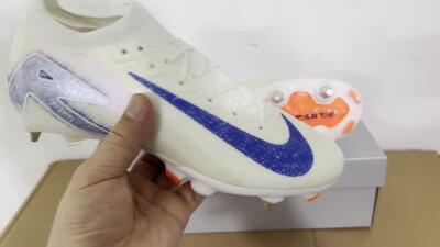 Nike Air Zoom Mercurial Vapor 16 Elite SG Low-Tops Football Boots - Beige/Blue/White