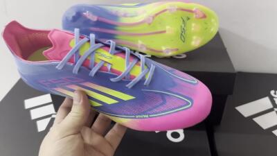 Adidas F50 Elite TF Low-Tops Football Shoes - Blue/Pink/Yellow
