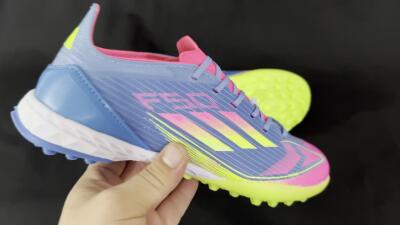 Adidas F50 Elite TF Low-Tops Football Shoes - Blue/Pink/Yellow