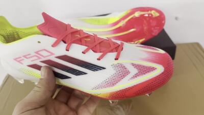 Adidas F50 Elite FG Low-Tops Football Boots - White/Red/Yellow