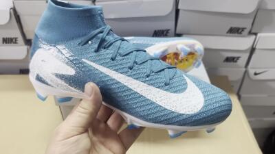 Nike Air Zoom Mercurial Superfly 10 Elite FG High-Tops Football Boots - Blue/White/Gold