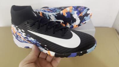 Nike Air Zoom Mercurial Superfly 10 Elite TF High-Tops Football Shoes - Black/Blue/Orange